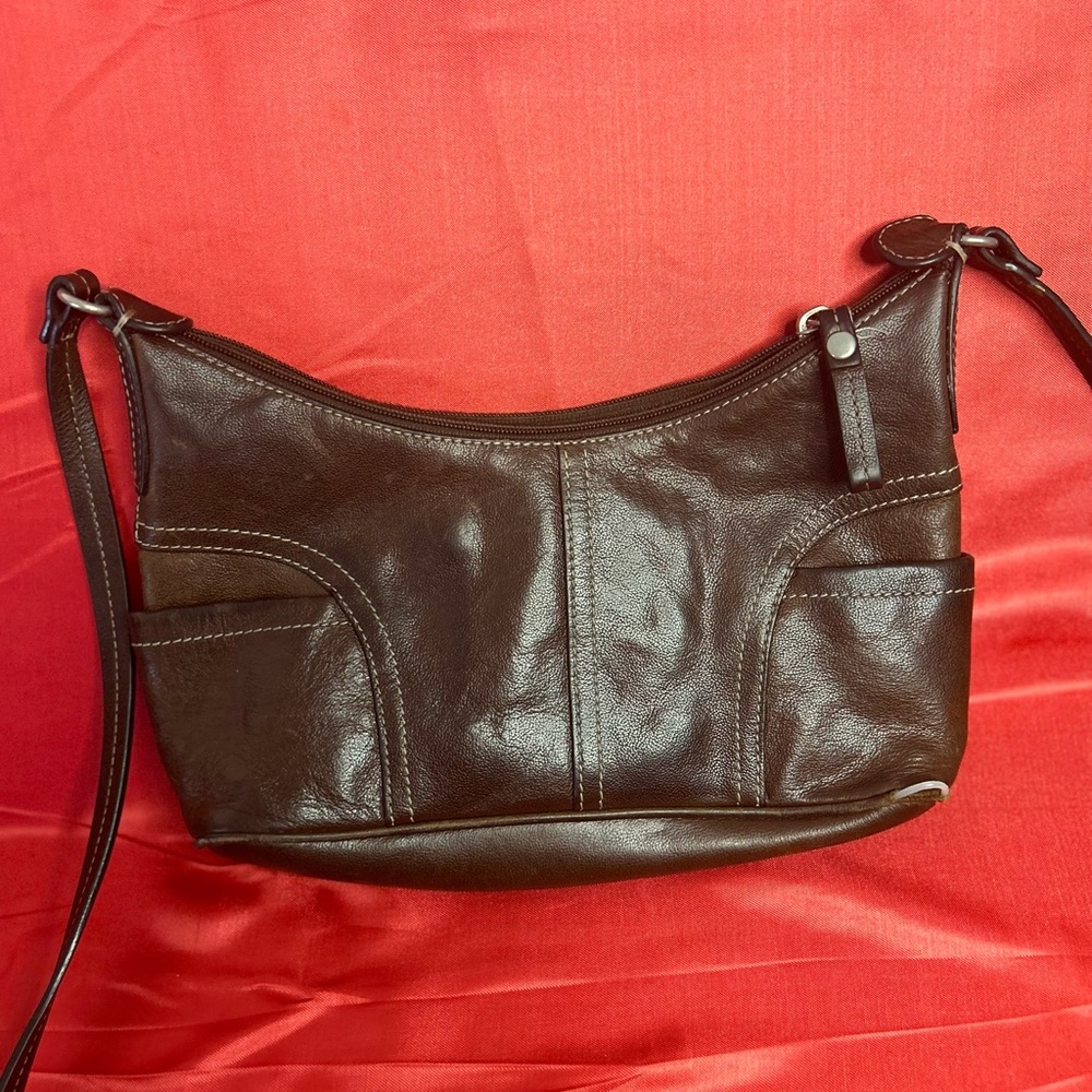 Brown leather purse